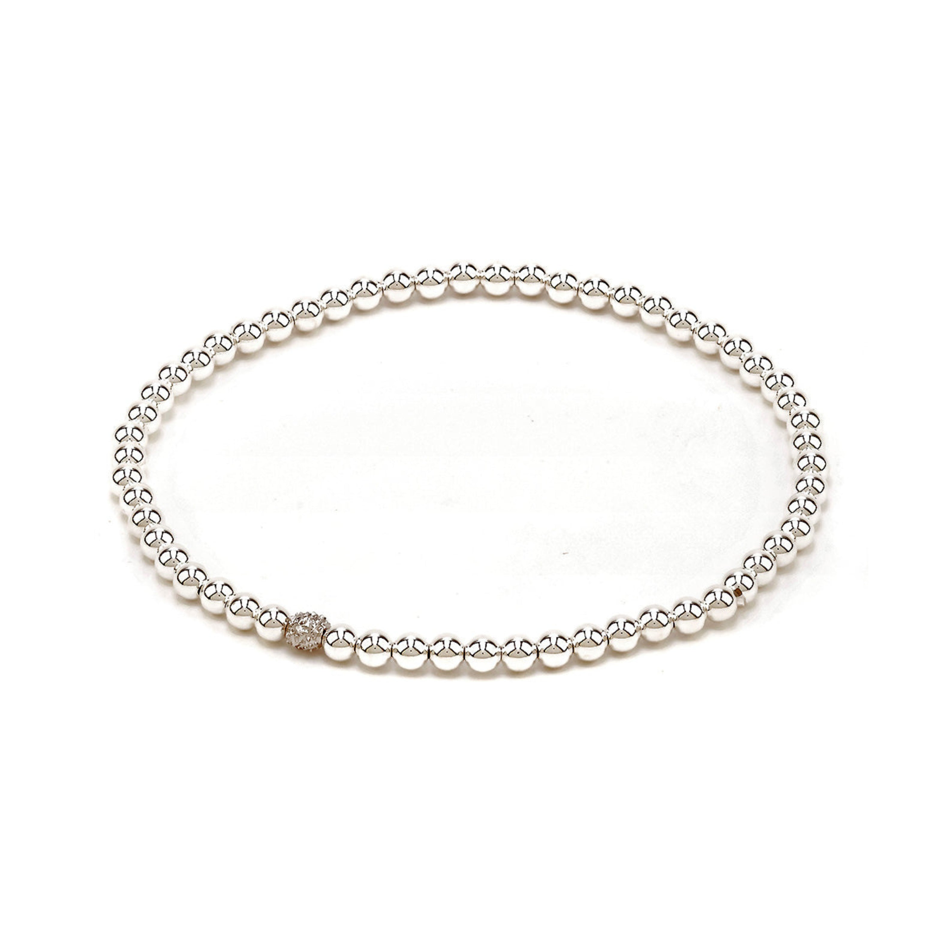 DENISE Diamond and 3mm Bead Bracelet