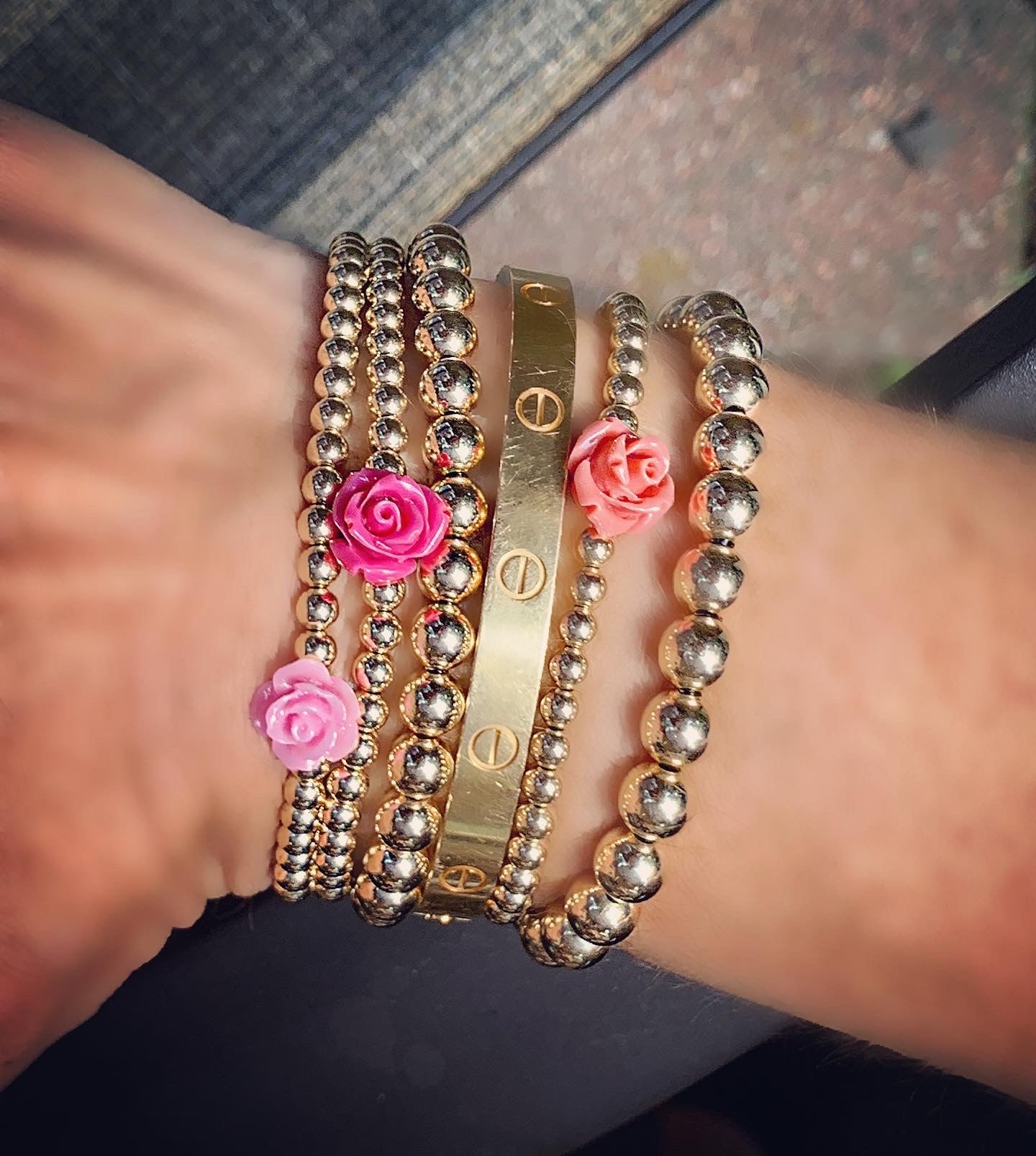 Beck 4mm Flower Bracelet