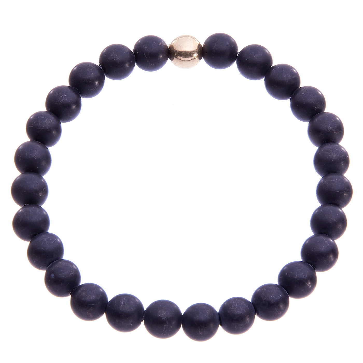 Black and Gold 6mm with Gold Accent Bead