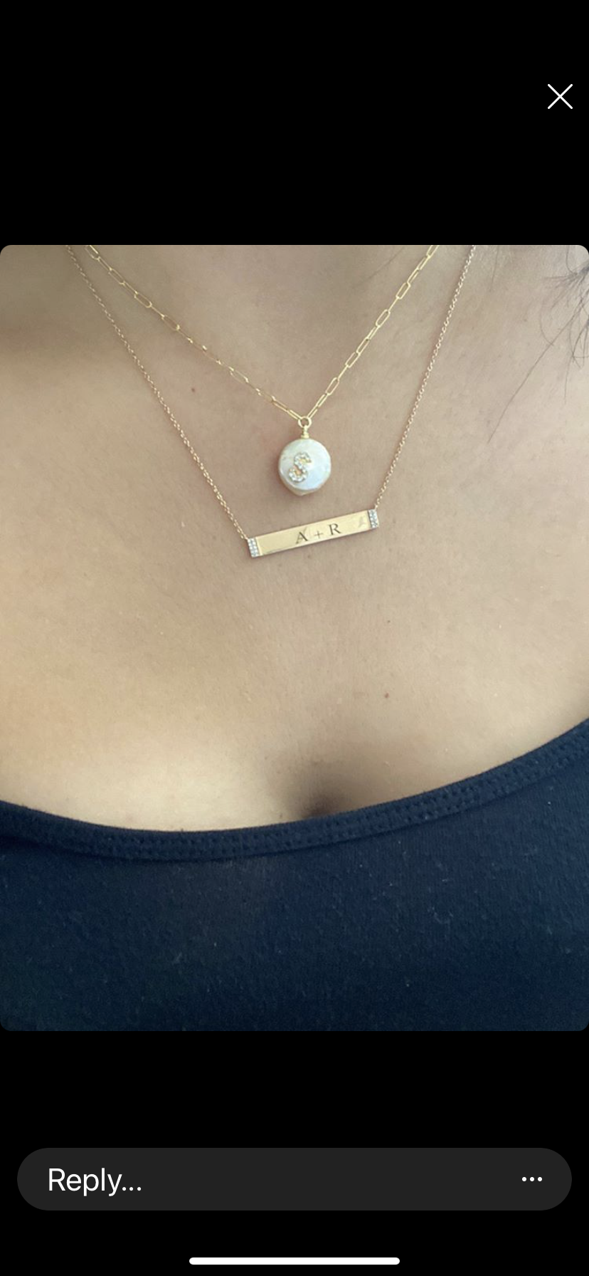 Pearl Initial Drop Chain Necklace