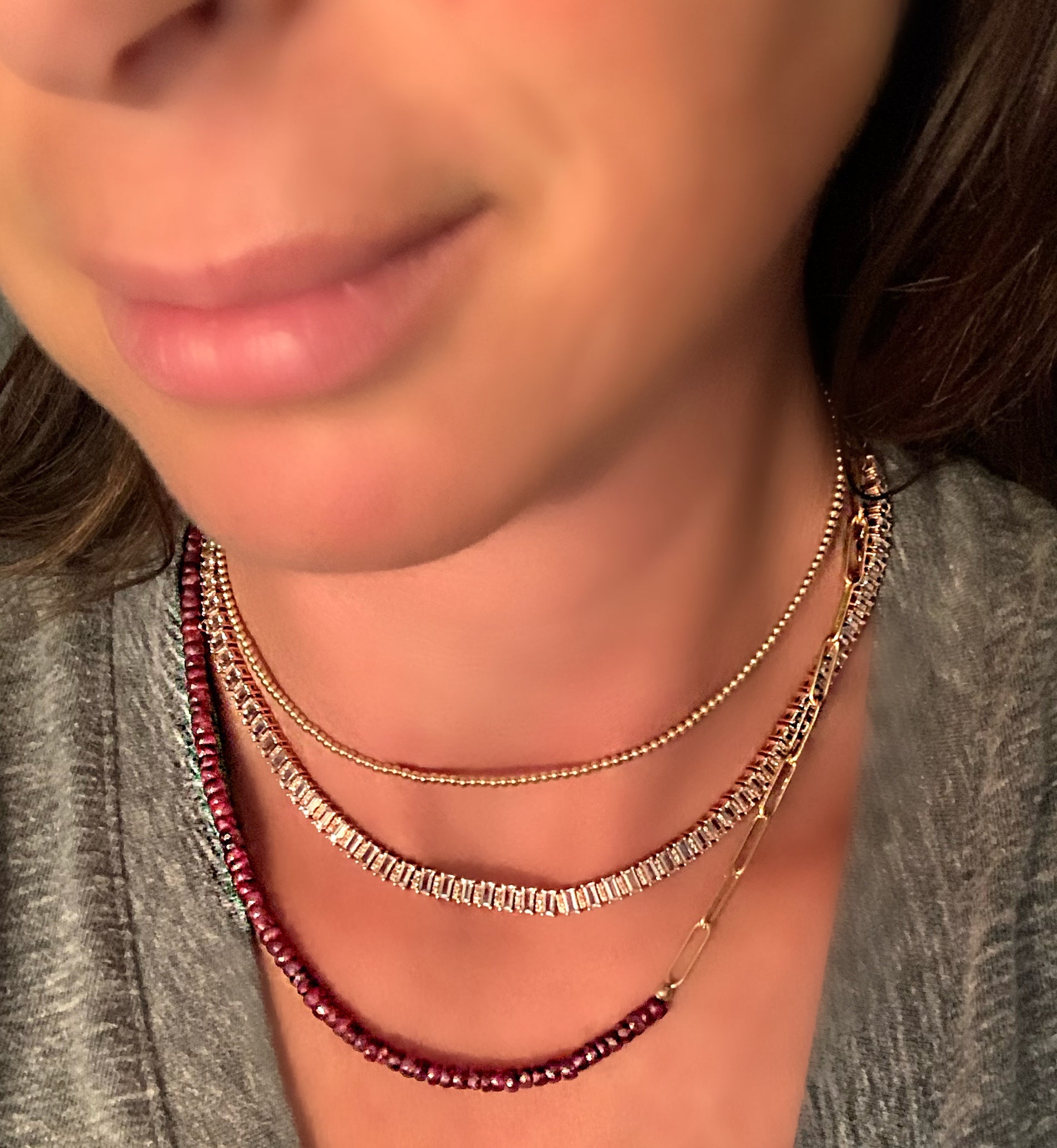 Daniela Gemstone Paperclip Necklace