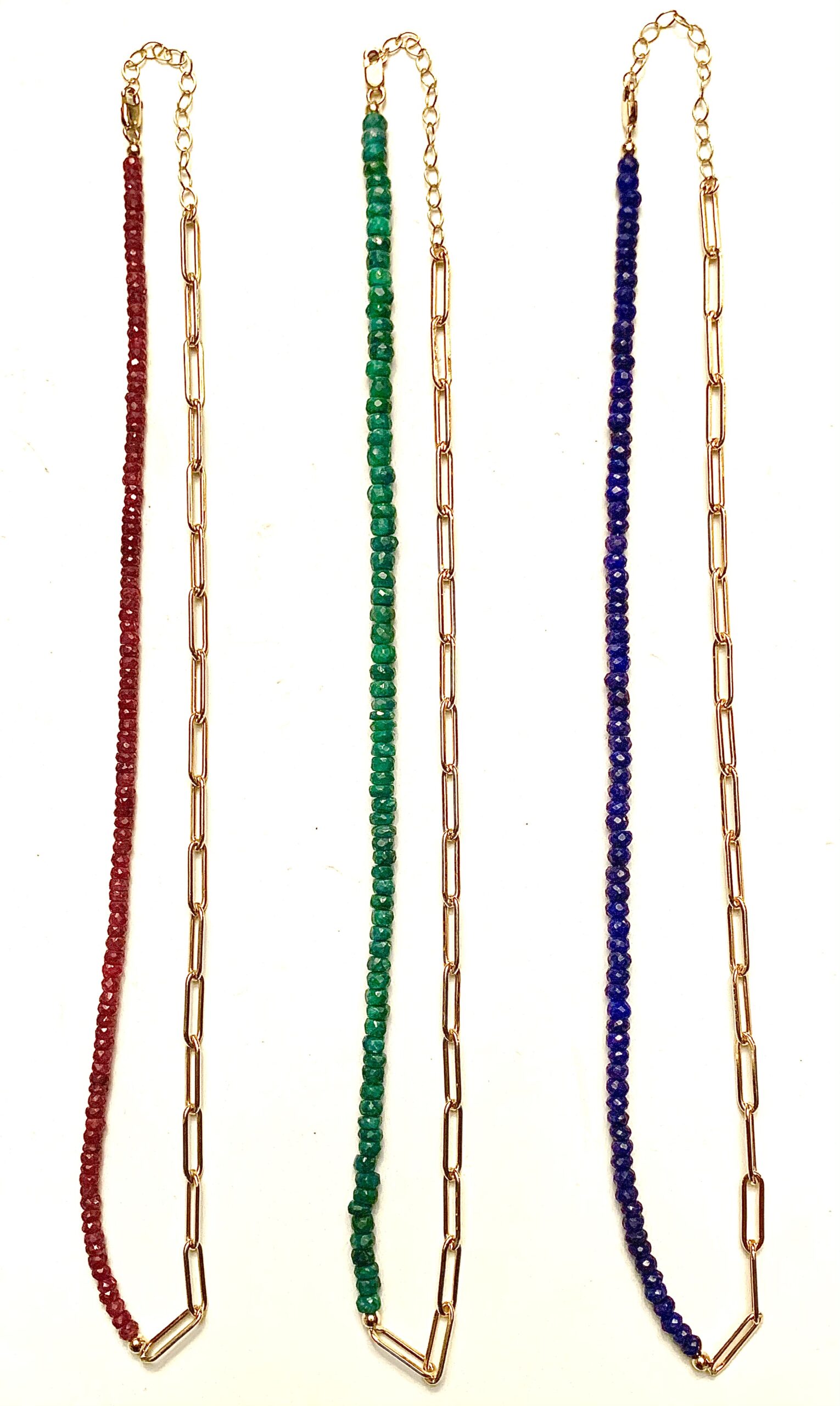 Daniela Gemstone Paperclip Necklace
