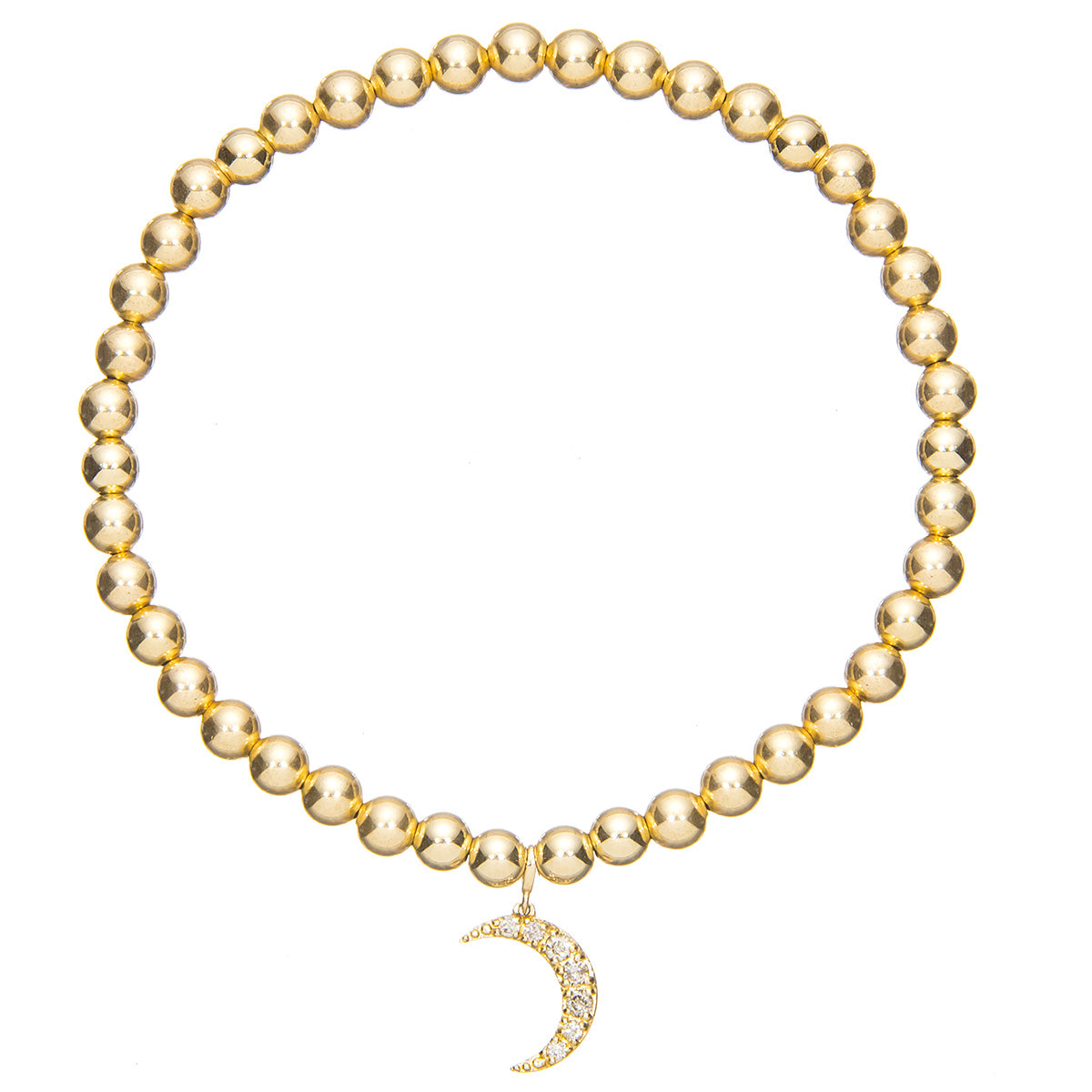 Diamond Moon Charm Bracelet