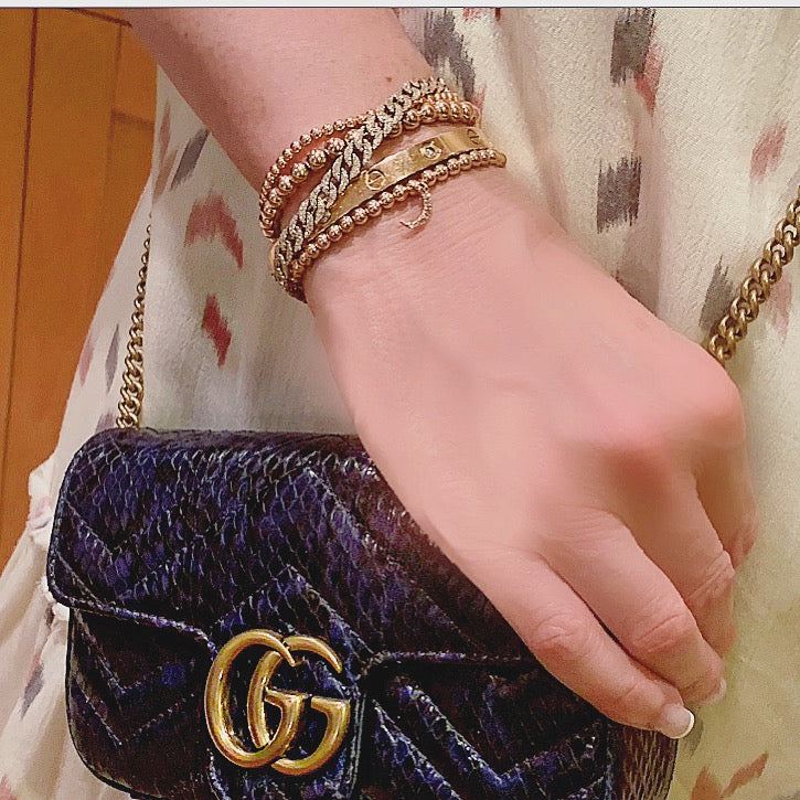 Diamond Moon Charm Bracelet