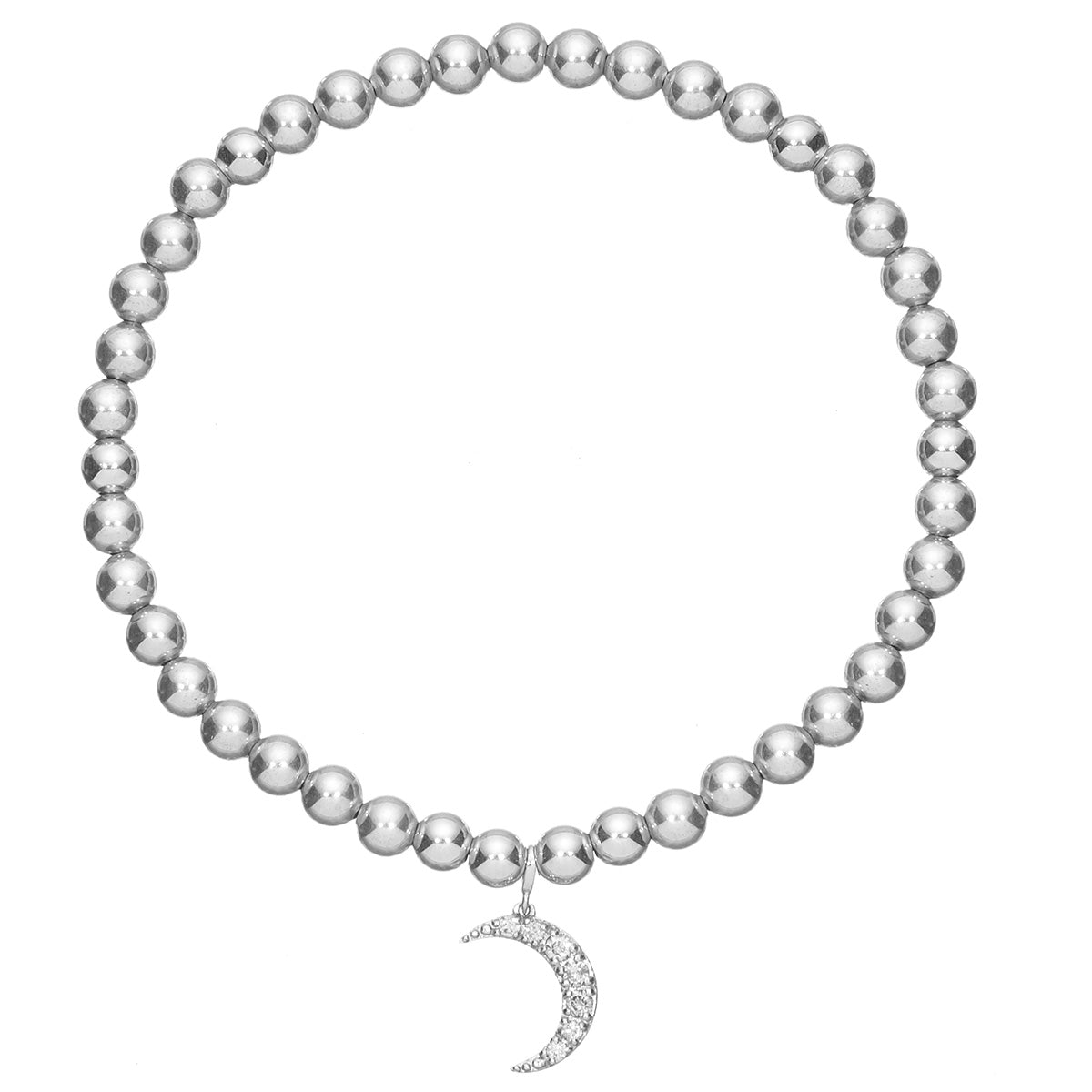 Diamond Moon Charm Bracelet